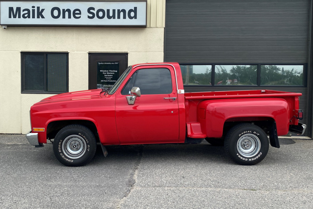 GMC 1986 Stepside with professional window tint in North Bay